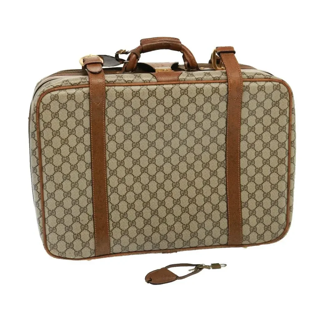 GUCCI GG Supreme Boston Bag Pvc Beige